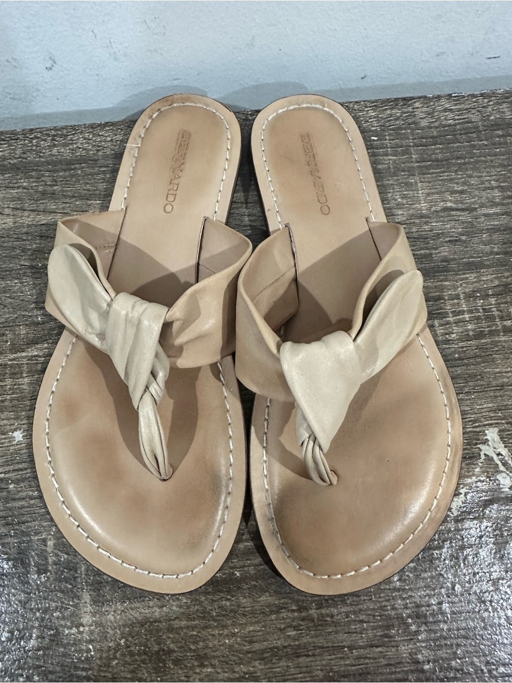 Bernardo Neutral Knot-Front Thong Sandals